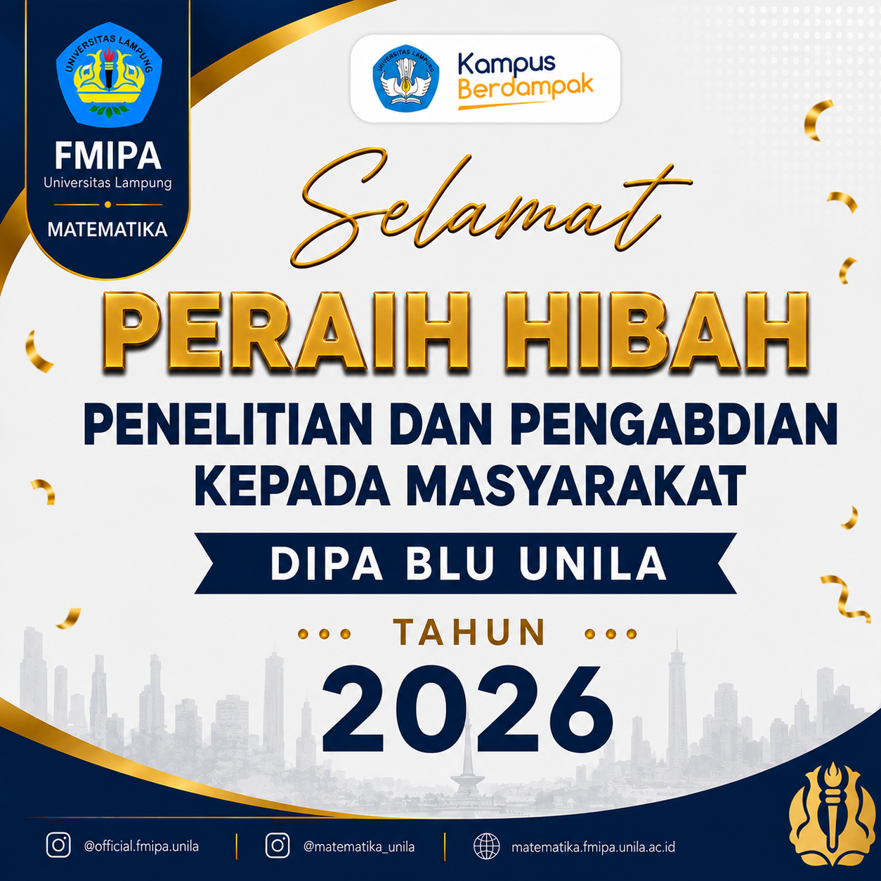 Gambar berita: Penguatan Riset dan Pengabdian, Dosen Jurusan Matematika FMIPA Unila Raih Hibah Tahun 2026